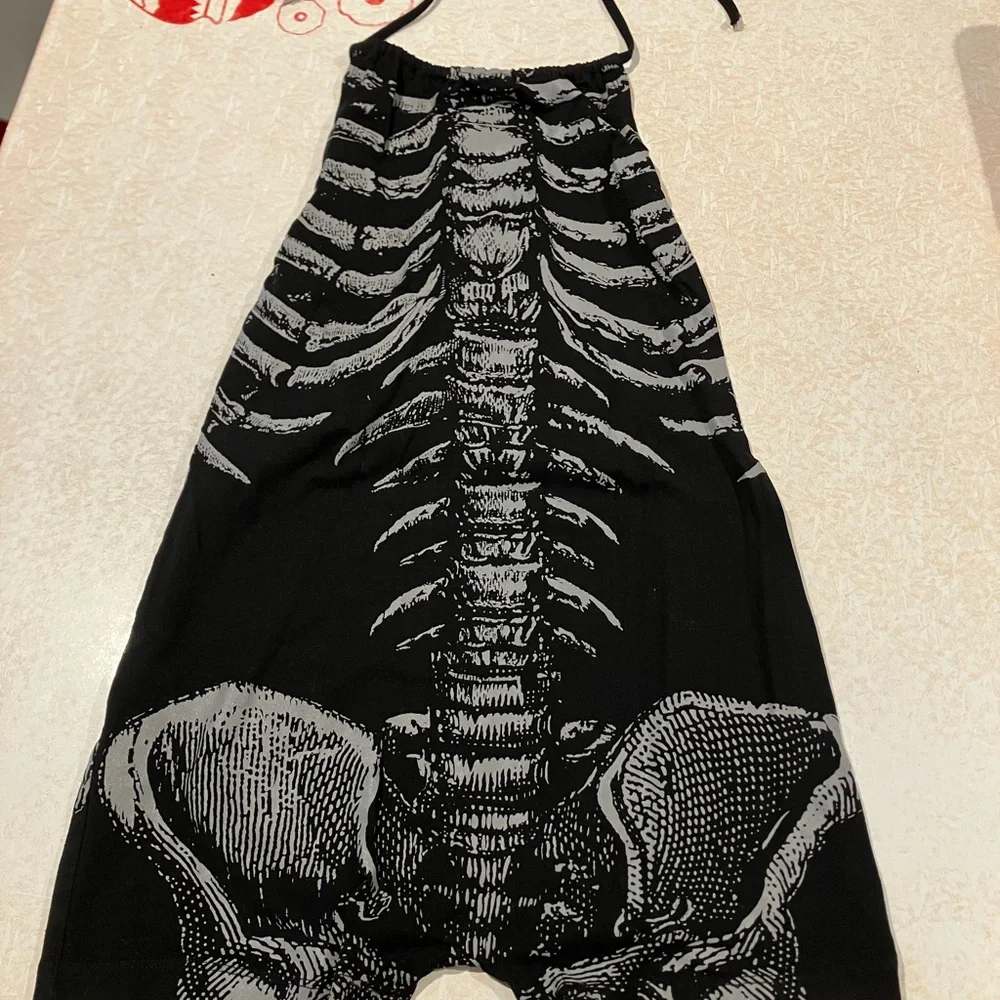 Dolls Kill Black and Gray Skeleton Outfit - Picture 1 of 3